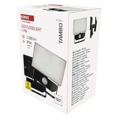 LED reflektor TAMBO se senzorem pohybu, 10 W, 1000 lm, černý EMOS ZS2912