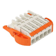 1vodičová pružinová svorkovnice, Páčka, Push-in CAGE CLAMP, Světle šedá
