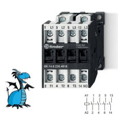 Průmyslový stykač, 3Z/18A/7,5kW+1Z/2A, cívka 230 V FINDER 6K.14.8.230.4818