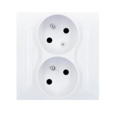 Zásuvka dvojnásobná s uzemněním, pootočená 16A, 250V~, bílá DGZ2TS/11