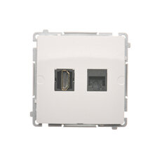 Zásuvka HDMI + počítačová zásuvka RJ45 kat.6, bílá BMGHRJ45.01/11