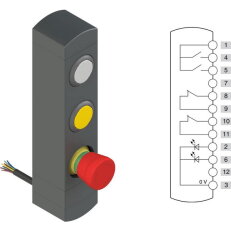 Ovládací jednotka BN 3 prvky (konfigurace A93) IP65 PIZZATO BNAC3ZA93