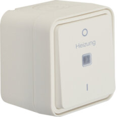 Vypínač řazení 2 s kontrolkou a popisem, IP55, W.1, bílá, mat HAGER WNC015B