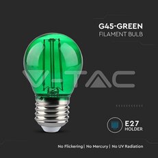 LED Bulb 2W Filament E27 G45 Green VT-2132, V-TAC SKU217411
