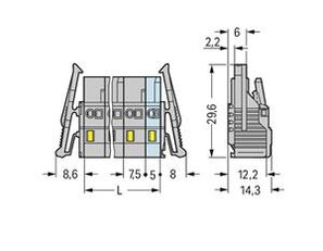 Pružinová svorka CAGE CLAMP 2,5mm2 šedá 3pól. WAGO 231-203/037-000