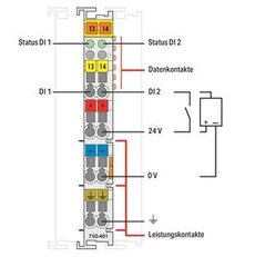 2kanálový binární vstup DC 24V 0,2 ms světle šedá WAGO 750-401