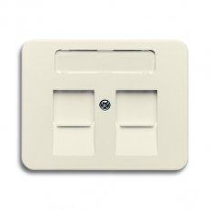 ABB 1710-0-2645 Kryt zásuvky komunikační, s krycími clonkami (pro 2 zásuvky)