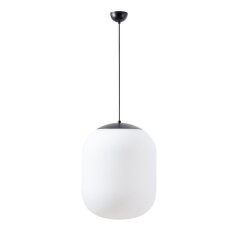 Závěsné svítidlo se skleněným stínidlem OSMONT TANIA S2 23W IP40 E27 černá