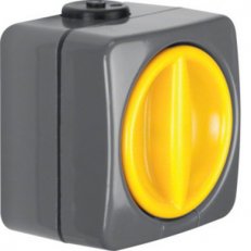 Spínač otočný řazení 5 16 AX 250VAC IP66 nástěnné ISO-Panzer IP66 tm. šedá/žlutá