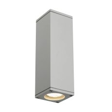 THEO venkovní nástěnné svítidlo QPAR51 IP44 hranaté up/down stříbřitě šedé 70 W