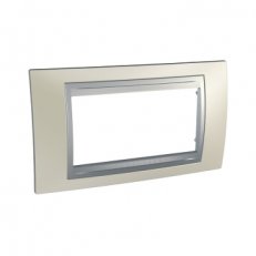 Unica Top rámeček čtyřmodulový Opal Titanium/Aluminium SCHNEIDER MGU66.104.095