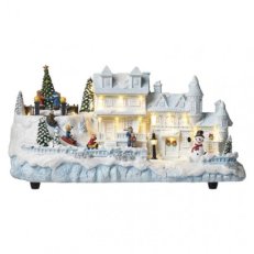 LED vánoční domeček, 20 cm, vnitřní, teplá bílá EMOS DCLW03