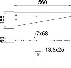 Nástěnný výložník OBO AW 55 56 FT B560mm Ocel žár.zinek