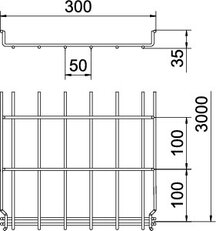 OBO GRM 35 300 G Mřížový žlab GRM 35x300x3000 Ocel galv. zinek