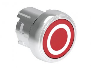 Lovato LPSB1104 Tlačítko s návratem kovové se symboly d22mm lícující 0 / červené