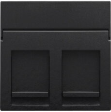 Středový kryt datazásuvky 2xRJ-BAKELITE PIANO BLACK NIKO 200-65200