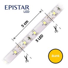 LED pásek 60LED/m, 3528, IP20, žlutá, 12V, 5m FK TECHNICS 4730481-60