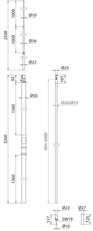 Vodič HVI D 20mm s nosnou trubkou L 3200mm a jímačem L 2500mm -SET- DEHN 819328