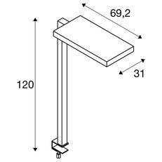 WORKLIGHT, stolní svítidlo bílé 79 W 4000 K 80° SLV 1005394