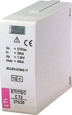 Modul svodiče přepětí MODUL ETITEC C T2 275/20,20kA, 40kA, 275V AC ETI 002440414