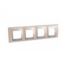 Unica Top rámeček čtyřnásobný Onyx Copper/Aluminium SCHNEIDER MGU66.008.096