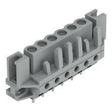 Pružinová svorkovnice THT rovná 5 mm šedá 6pól. WAGO 232-136/047-000