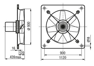 HCBT/4-900/L-X IP55, 40°C axiální ventilátor ELEKTRODESIGN 3591086
