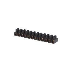 Svorkovnice přístrojová E-KL 0 12x4mm2 T85 PP černá mosazná hranatá 32A/400V