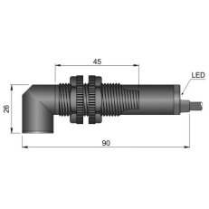 Optoelektronický senzor d18 mm AECO FT18EL-CR PNP NO+NC 90