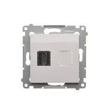 Zásuvka HDMI, (strojek s krytem) bílá DGHDMI.01/11