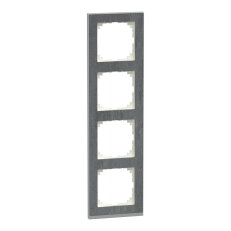 Krycí rámeček, Merten M-Pure Decor, čtyřnásobný, Slate SCHNEIDER MEG4040-3669