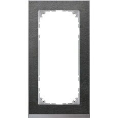 Rámeček, Merten M-Pure Decor, dvojnásobný bez středového můstku, Slate/Aluminium