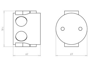 Krabice protihluková spojovací hloubka 60 mm, pod omítku KAISER 1569-01