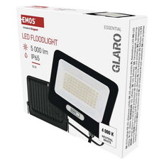 LED reflektor GLARO 50W, černý, IP65, 5000 lm, neutrální bílá EMOS ZS2244B