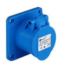 Vestavná zásuvka 3x16A/IP44, rovná, 70x70, Quick Connect TP ELECTRIC 316-6-ZV-Q