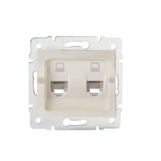 Dvojitá datová zásuvka nezávislá LOG 2xRJ45Cat 5e Jack 25169 Kanlux krémová