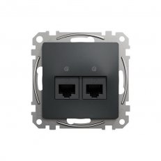 Sedna D/E Datová zásuvka 2xRJ45 kat. 6A UTP, Antracit SCHNEIDER SDD114467