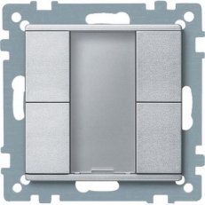 KNX tlač. panel 2-násobný plus, Aluminium, System M SCHNEIDER MTN627660