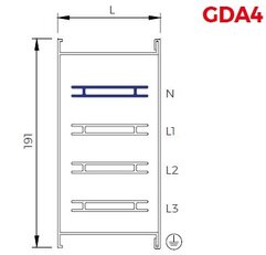GDA4, rovný díl délka 4m, 400 A, vč. spo GRAZIADIO GDA 104000