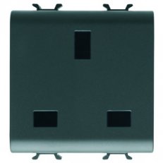 Zásuvka UK 2P+E 13A 2M, černá GEWISS GW12296