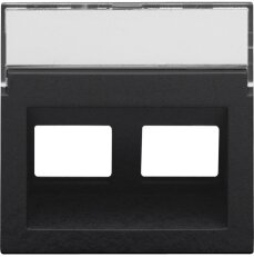 Kryt šikmý datazásuvky 2xRJ-BAKELITE PIANO BLACK NIKO 200-65400