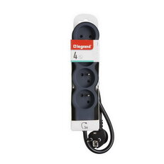 PRODLUŽOVACÍ PŘÍVOD ZÁSUVKA 4X2P+T, KABEL 3 M, ČERNÁ/TMAVĚ ŠEDÁ LEGRAND 049491