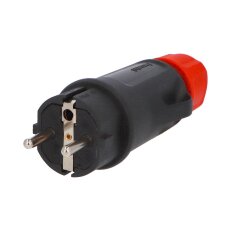 Vidlice 1165 IP54/250V/16A - domovní, plastová, černá, robustní - SOLID PRO 1165