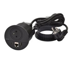 DISQ80 2P+T USB A+C RJ45 ČERNÁ