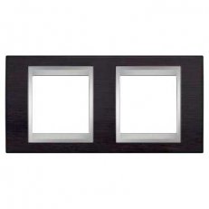 Unica Top Krycí rámeček dvojnásobný, Wenge/Aluminium SCHNEIDER MGU66.004.0M3
