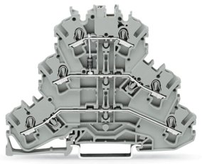 Svorka pro moduly třípatrová s diodou 1N4007 šedá 2,5mm2 WAGO 2002-3211/1000-410