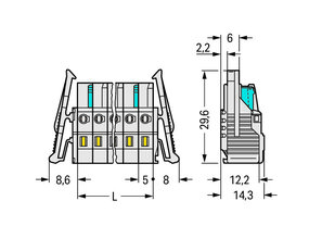 Pružinová svorka CAGE CLAMP 2,5mm2 světle šedá 11pól. WAGO 721-111/037-000