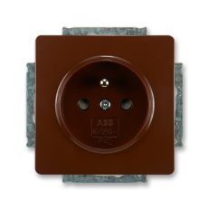 Zásuvka s ochranným kolíkem s clonkami 5518G-A02359 H1 hnědá Swing ABB