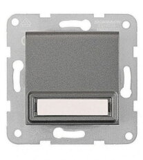 Zásuvka SCHUKO s klapkou a popisový polem, antracit SCHRACK EV111220--