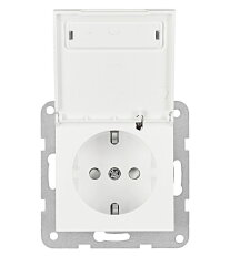 Zásuvka SCHUKO s klapkou a popisový polem, bílá SCHRACK EV101320--